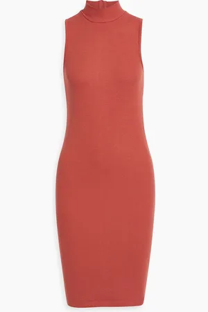 ATM Anthony Thomas Melillo Ribbed stretch-modal turtleneck dress - Red