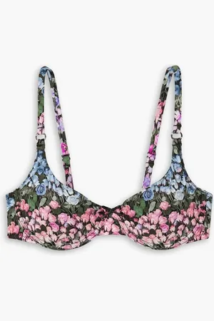 FLEUR DU MAL Floral-print stretch-jersey underwired balconette bra