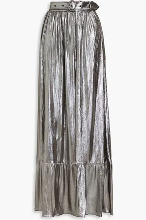 Retrofete Gathered metallic jersey maxi skirt - Metallic