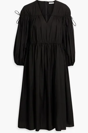 ROSETTA GETTY Gathered cotton-poplin dress