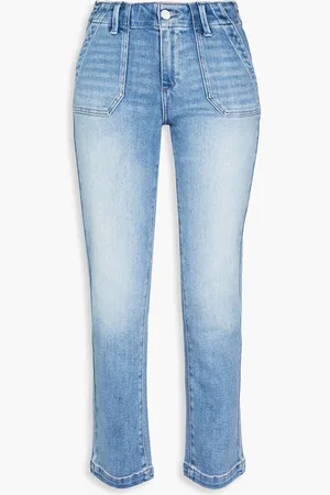 Paige Mid-rise straight-leg jeans - Blue