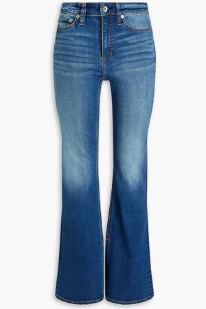 RAG&BONE Bella faded high-rise flared jeans - Blue