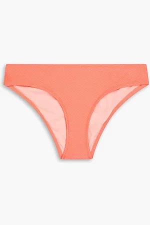 Heidi Klein Stretch-piqué low-rise bikini briefs - Orange