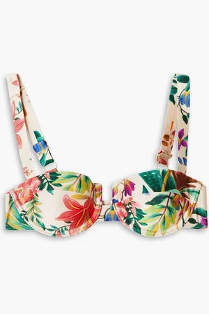ZIMMERMANN Tropicana printed underwired bikini top - White
