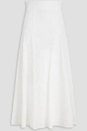 Serafini Floral-print cotton midi skirt