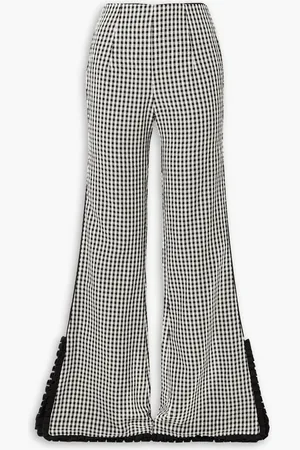 Markarian Jo ruffled gingham wool-blend flared pants