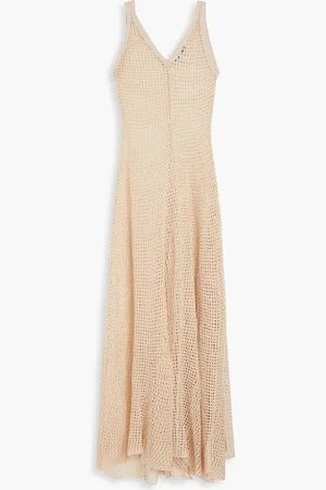 Solid The Koko metallic crochet-knit maxi dress - Neutral