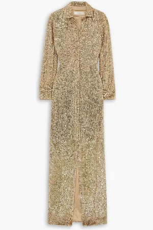 Semsem Sequined tulle gown - Metallic