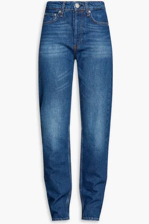 RAG&BONE Faded high-rise slim-leg jeans - Blue