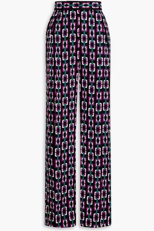 Diane von Furstenberg Brianna printed crepe wide-leg pants