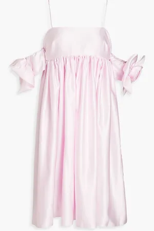 VIVETTA Cold-shoulder bow-embellished satin dress - Pink