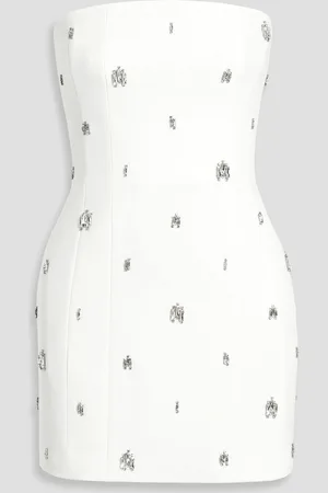 A.L.C. Strapless crystal-embellished ponte mini dress