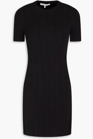 Frame Cutout ribbed-knit mini dress