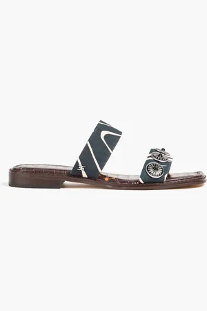 Sam Edelman Hera embellished printed cotton sandals