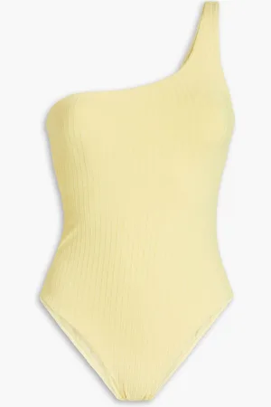 Melissa Odabash Palermo one-shoulder ribbed swimsuit - Yellow