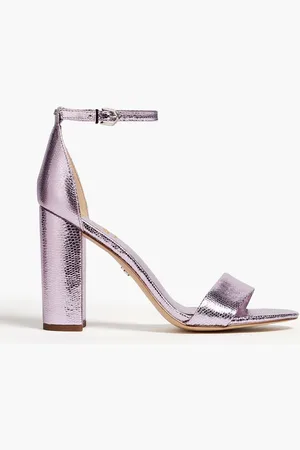 Sam Edelman Yaro metallic lizard-effect leather sandals - Purple