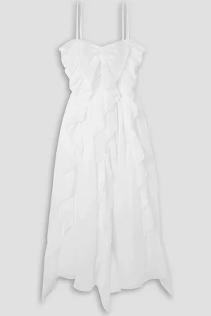 Chloé Ruffled ramie midi dress
