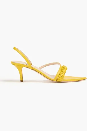 Elleme Ruched leather slingback sandals