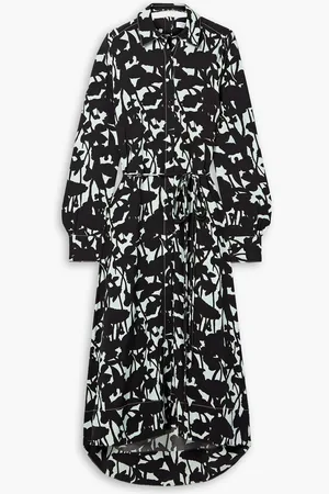 Proenza Schouler Belted printed poplin midi shirt dress