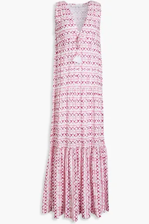 Heidi Klein Shirred printed woven maxi dress