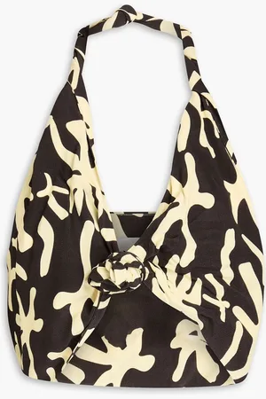 Nanushka Cropped knotted crepe halterneck top - Brown