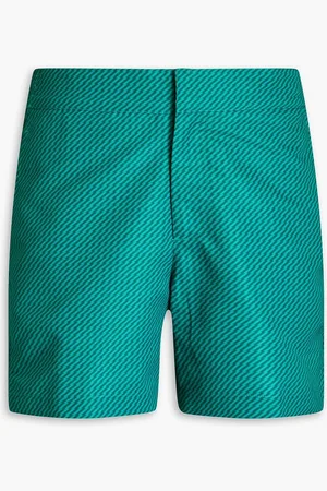 Frescobol Carioca Mid-length printed swim shorts - Blue