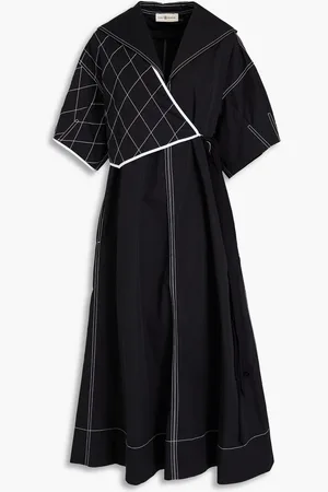 Tory Burch Paneled cotton-poplin midi dress