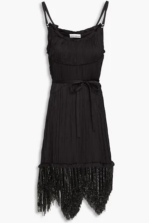 Paco rabanne Chainmail-trimmed satin dress
