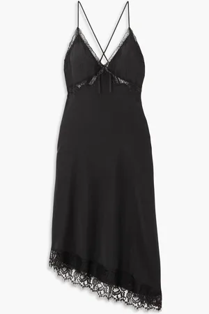 Reformation Milania open-back lace-trimmed silk-charmeuse midi dress