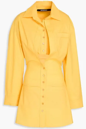 Jacquemus Baunhilha layered stretch-cotton poplin mini shirt dress