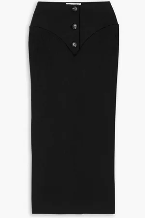 Renaissance Renaissance Twill-paneled jersey midi pencil skirt