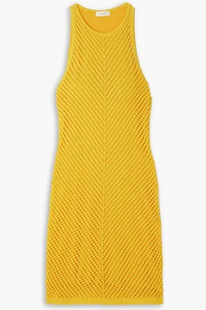 A.L.C. Senna crocheted cotton mini dress - Yellow