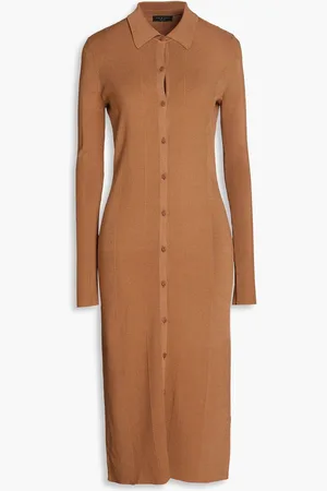 RAG&BONE Pacey ribbed-knit midi dress - Brown