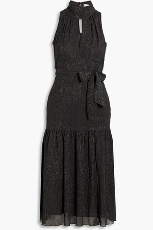 Diane von Furstenberg Ambrose cutout metallic crepon midi dress