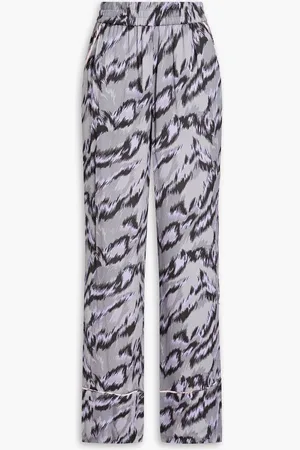 Diane von Furstenberg Marbel printed georgette wide-leg pants