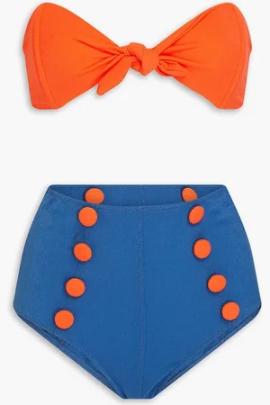 Lisa Marie Fernandez Poppy button-embellished bandeau bikini