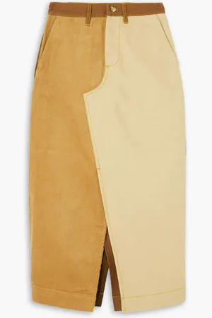 Carhartt Carhartt WIP color-block cotton and corduroy midi skirt - Brown
