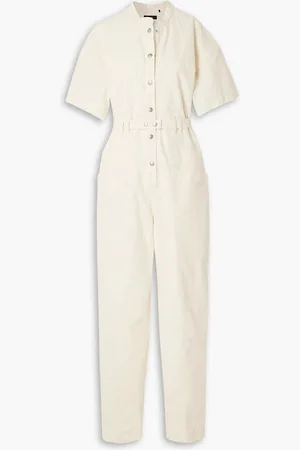 Isabel Marant Etundra belted linen-blend ripstop jumpsuit - White