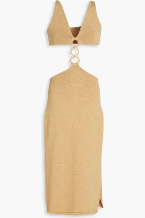 Cult Gaia Mert cutout cotton-blend midi dress - Neutral