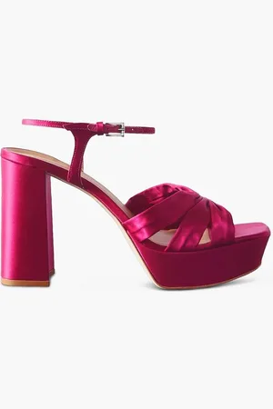 Reformation Monetta satin platform sandals - Purple