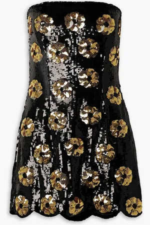 BRANDON MAXWELL Strapless sequined crepe mini dress