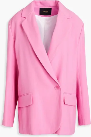 Maje Double-breasted crepe blazer - Pink