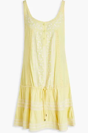 Melissa Odabash Jaz embroidered voile mini dress - Yellow