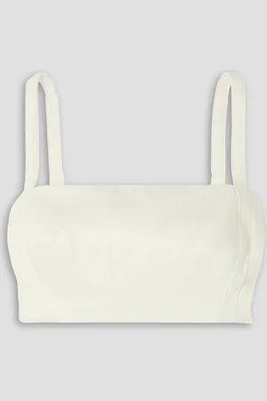 EMILIA WICKSTEAD Fabiola cropped denim top - White