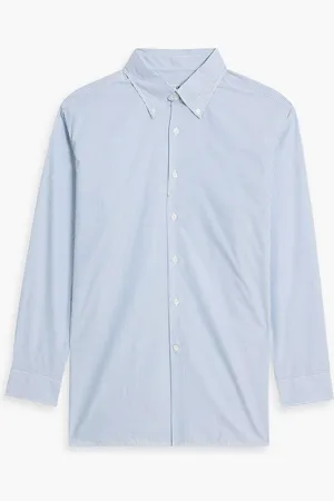 Dunhill Striped cotton-poplin shirt - Blue