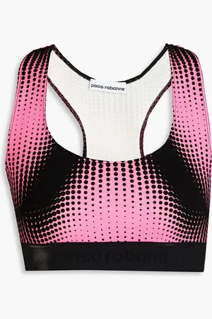 Paco rabanne Printed stretch-jersey sports bra