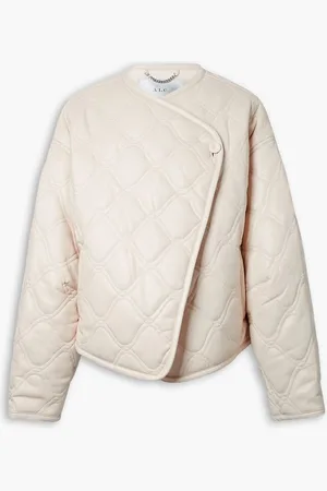 A.L.C. Emory asymmetric quilted padded faux leather jacket - White