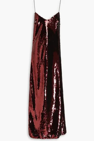 RONNY KOBO Shelly sequined metallic woven maxi dress - Burgundy