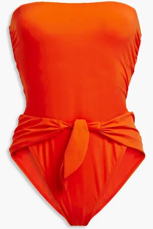ZIMMERMANN Tie-front cutout bandeau swimsuit - Orange