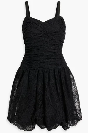 Anna Sui Ruched lace mini dress